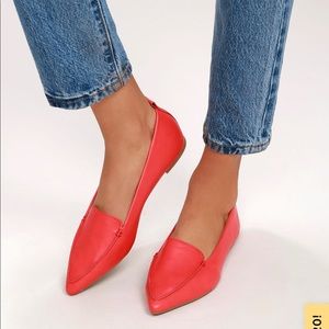 Lulus Emmy Red Pointed loafers. NWT.